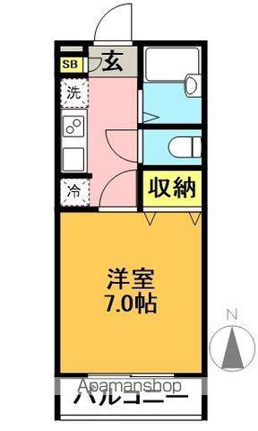 ナビウスセタガヤ(1K/2階)の間取り写真