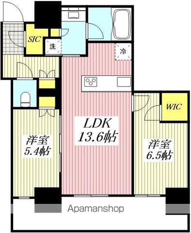 アトラスタワー小平小川(2LDK/9階)の間取り写真