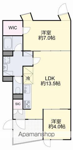 ETENA中仙道西 北棟(2LDK/3階)の間取り写真