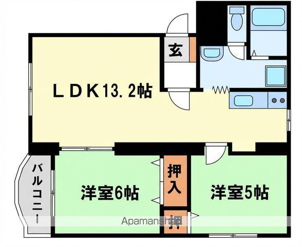 サンライズC(2LDK/2階)の間取り写真