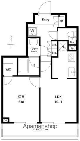 ジェノヴィア 両国Ⅵ GREEN VEIL(1LDK/2階)の間取り写真