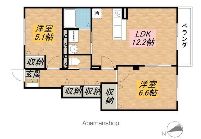 ソーラーQ.B.T(2LDK/1階)の間取り写真