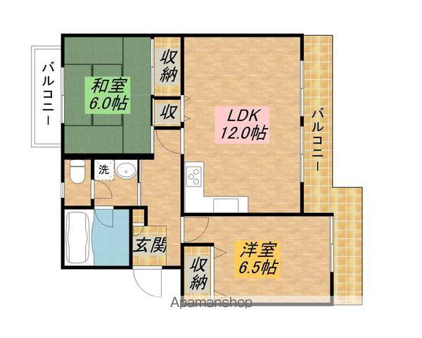 ラスディ守山(2LDK/3階)の間取り写真