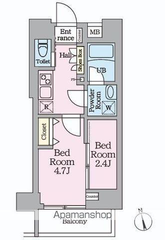 HYS桜橋MIRAIS(2K/3階)の間取り写真
