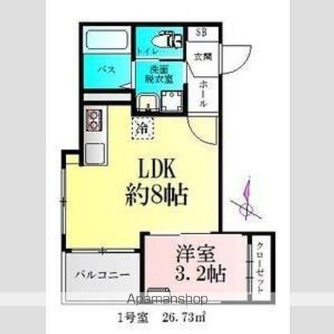 BAU宮町(1LDK/3階)の間取り写真