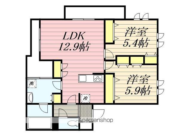クレストK(2LDK/3階)の間取り写真