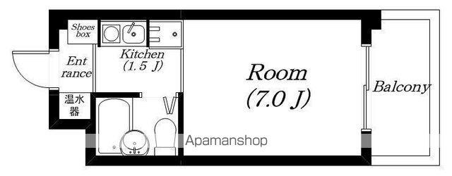 レジデンス八日市(1K/4階)の間取り写真