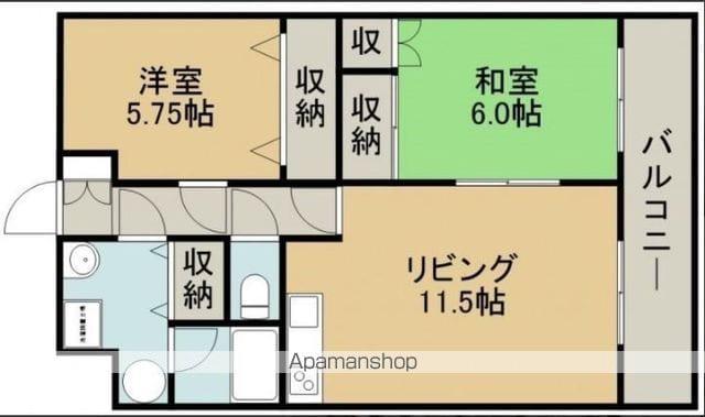 ジュエルタウン湯川Ⅲ(2DK/2階)の間取り写真