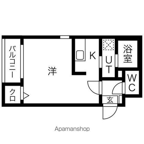 グランコンフォール米野Ⅱ(1K/2階)の間取り写真