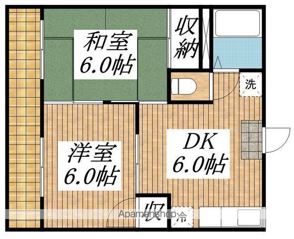 第二フラワーハイツ(2DK/1階)の間取り写真