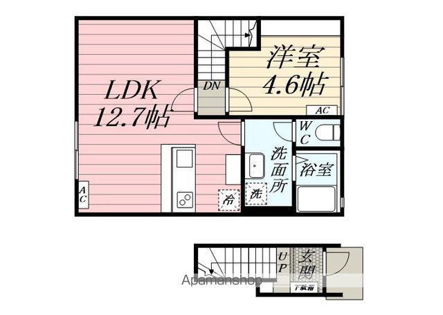 BRANZ(1LDK/2階)の間取り写真