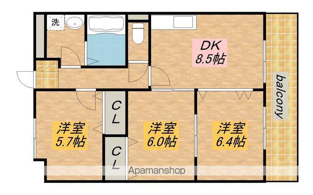 オペラベルジュ(3DK/4階)の間取り写真