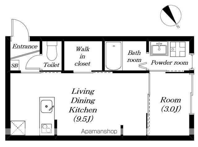 東海道本線 野洲駅 バス乗車時間:23分 西河原二丁目バス停で下車 徒歩6分 2階建 新築(1LDK/2階)の間取り写真