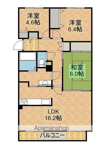 発寒パークマンション(3LDK/6階)の間取り写真