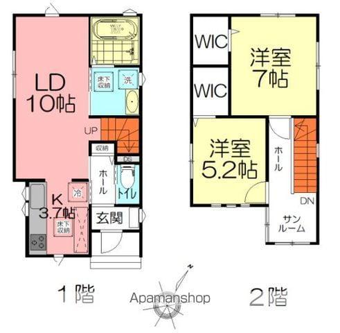東武鉄道小泉線 西小泉駅 徒歩25分 2階建 築1年(2LDK)の間取り写真