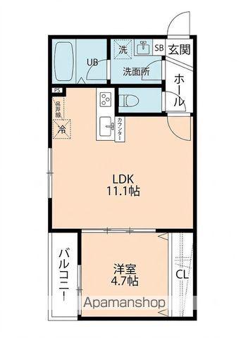 グレイス中木戸Ⅱ(1LDK/2階)の間取り写真
