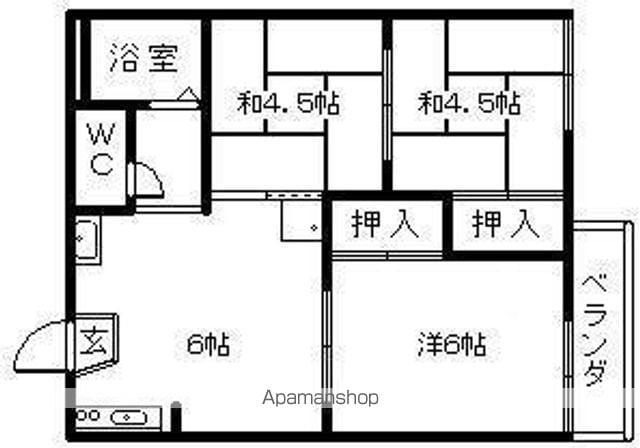 フレグランスフジノ(3DK/2階)の間取り写真