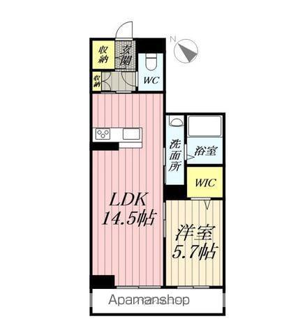 ワンハピネス(1LDK/2階)の間取り写真