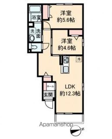 ROSE COURT C(2LDK/1階)の間取り写真