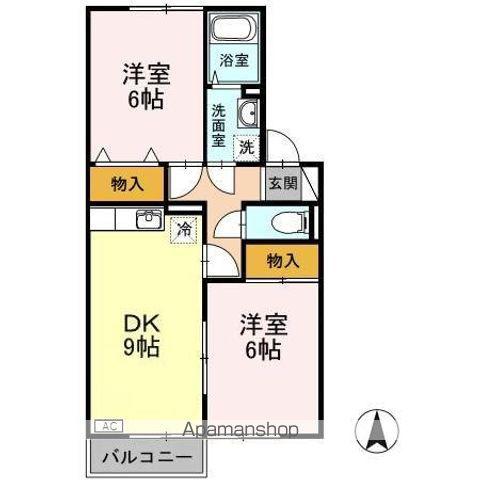 ロイヤルタウン寺町参番館(2DK/2階)の間取り写真