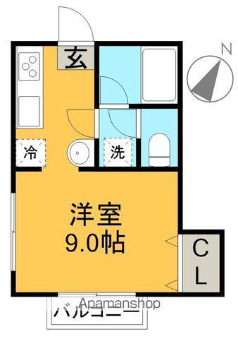 シャレー三の丸(ワンルーム/2階)の間取り写真