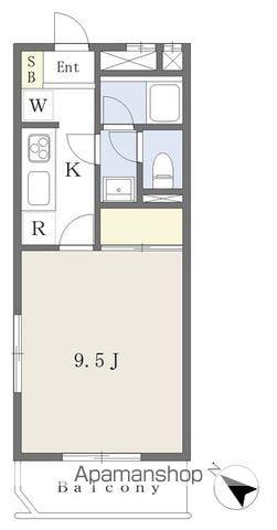 パレドール玉川(1K/4階)の間取り写真