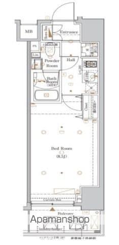 THE LOG日本橋(1K/6階)の間取り写真