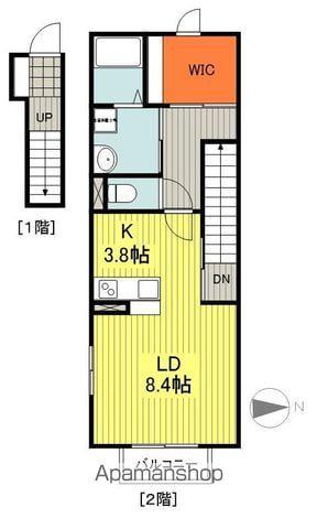 タキタコーポ(ワンルーム/2階)の間取り写真