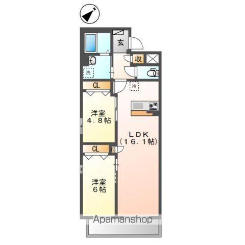 ルイーネ(2LDK/1階)の間取り写真