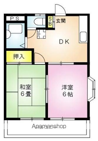 モンテヴェルデ(2DK/3階)の間取り写真