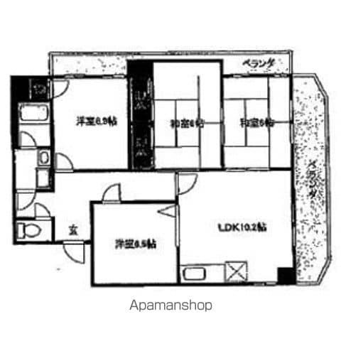 シャトル山手Ⅱ(4LDK/7階)の間取り写真
