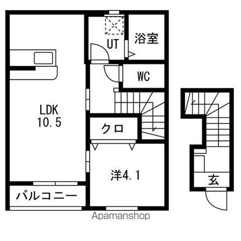 T・MハウスⅢ(1LDK/2階)の間取り写真