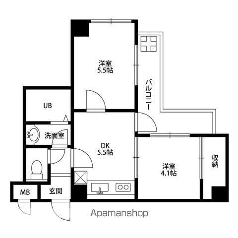 ヴェルデ流山(2DK/3階)の間取り写真