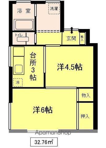 石田荘(2K/1階)の間取り写真