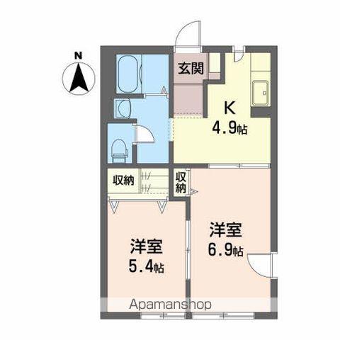 サン・カシオペア B(2K/1階)の間取り写真