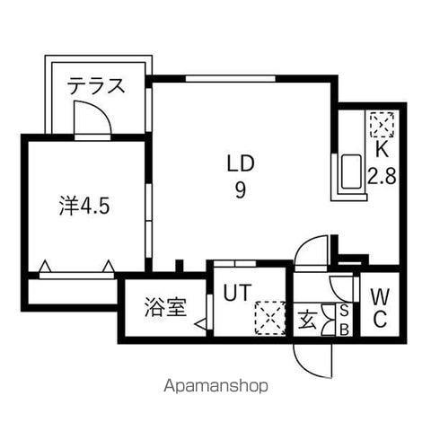 CREA ASABU(1LDK/1階)の間取り写真