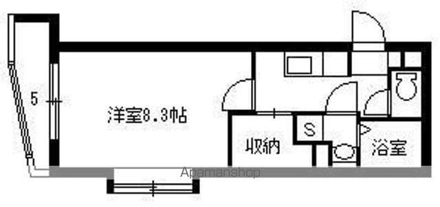STORY(1K/4階)の間取り写真