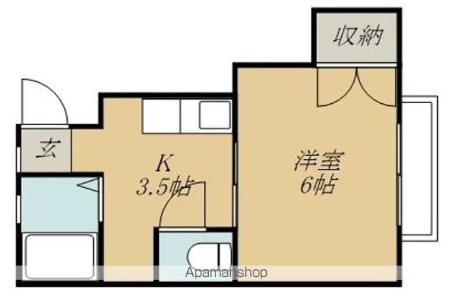 第三コーポ美徳(1K/1階)の間取り写真