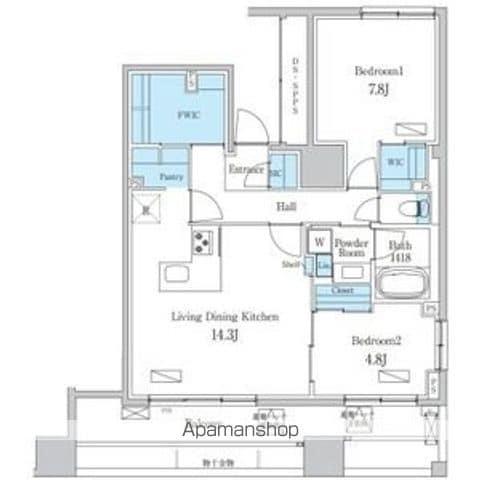 デュオフラッツ今池フレア(2LDK/12階)の間取り写真