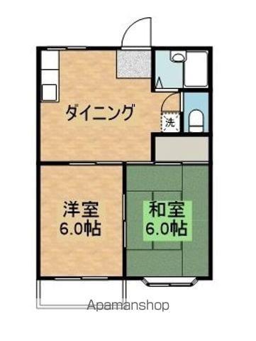 アーバン・ルネッサ若園B(2DK/2階)の間取り写真