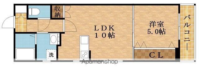 CHOUETTE日向(1LDK/3階)の間取り写真