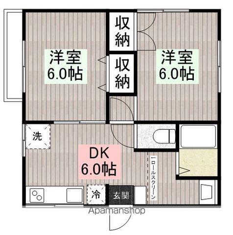 ニシジマハイツ(2DK/2階)の間取り写真