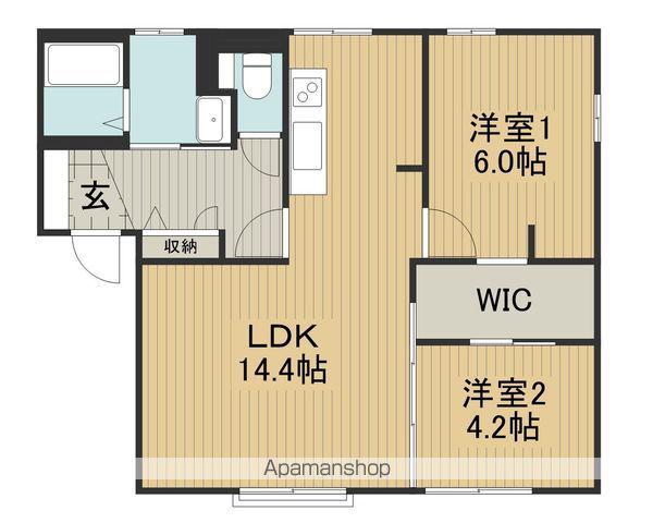 フレグランス花田(2LDK/1階)の間取り写真