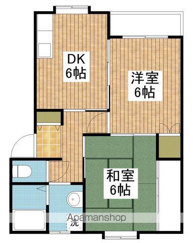 アスターハウスA(2DK/2階)の間取り写真
