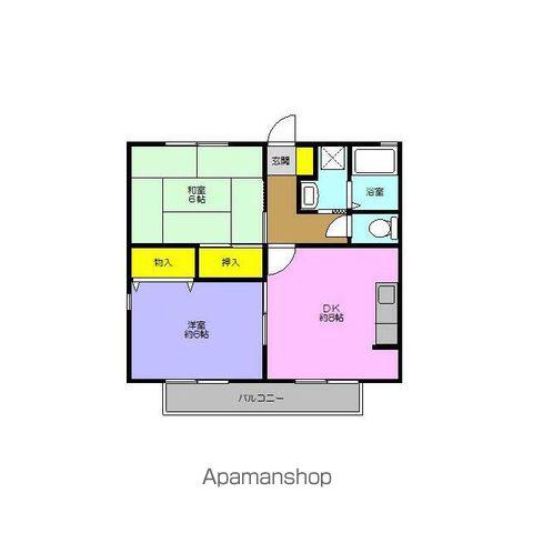 クレスト・コート(2DK/2階)の間取り写真