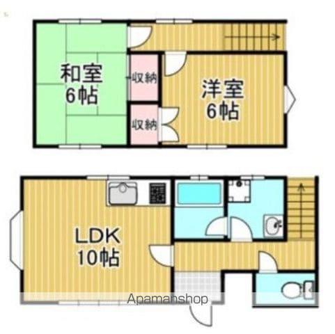 福岡県福岡市南区 2階建 新築(2LDK)の間取り写真