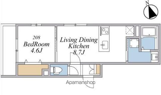 ウィンドテラス津田沼Ⅱ(1LDK/2階)の間取り写真