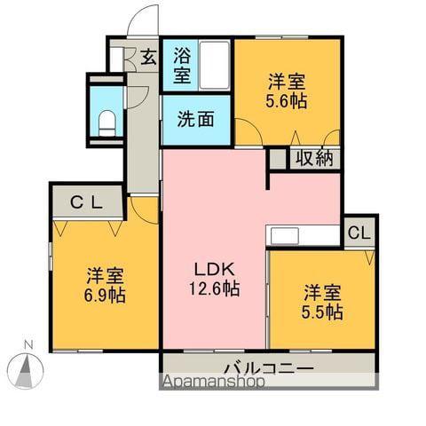 シャーメゾンコンド(3LDK/1階)の間取り写真