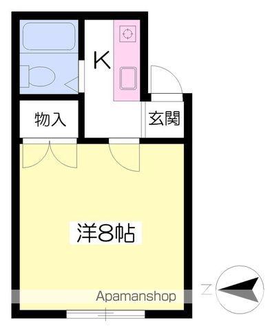 コートドール(1K/2階)の間取り写真