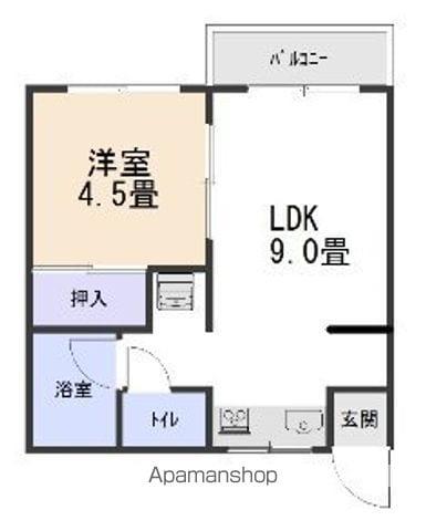 いずみハイツ石原2(1LDK/1階)の間取り写真